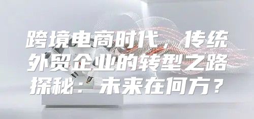跨境电商时代，传统外贸企业的转型之路探秘：未来在何方？