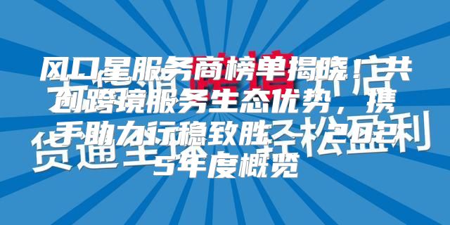 风口星服务商榜单揭晓！共创跨境服务生态优势，携手助力行稳致胜 - 2025年度概览