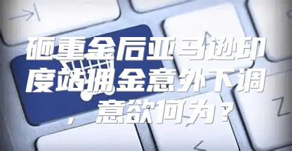 砸重金后亚马逊印度站佣金意外下调，意欲何为？