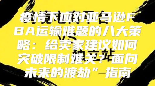 疫情下应对亚马逊FBA运输难题的八大策略：给卖家建议如何突破限制难关？面向未来的渡劫”指南