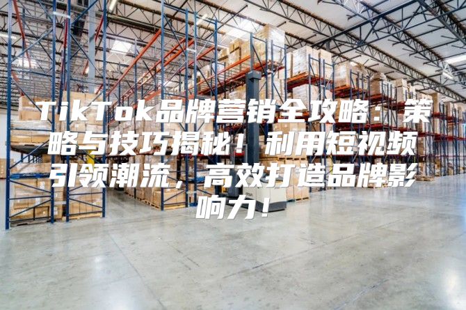 TikTok品牌营销全攻略：策略与技巧揭秘！利用短视频引领潮流，高效打造品牌影响力！