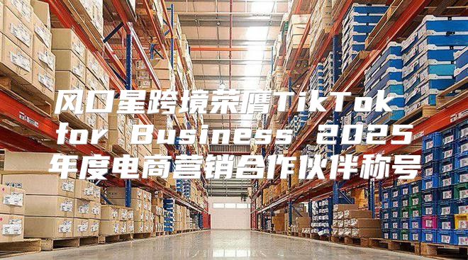 风口星跨境荣膺TikTok for Business 2025年度电商营销合作伙伴称号