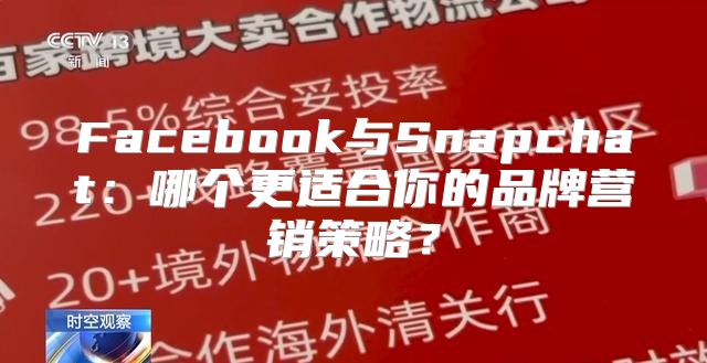 Facebook与Snapchat：哪个更适合你的品牌营销策略？