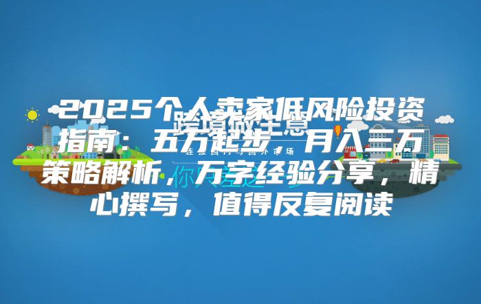 2025个人卖家低风险投资指南：五万起步，月入三万策略解析，万字经验分享，精心撰写，值得反复阅读
