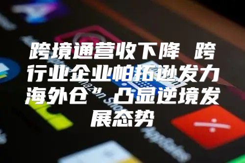 跨境通营收下降 跨行业企业帕拓逊发力海外仓”凸显逆境发展态势