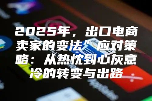2025年，出口电商卖家的变法”应对策略：从热忱到心灰意冷的转变与出路
