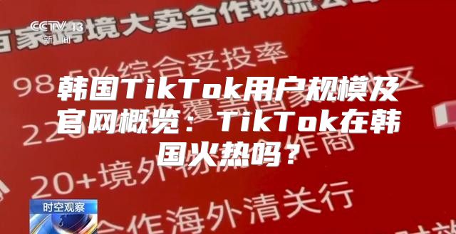 韩国TikTok用户规模及官网概览：TikTok在韩国火热吗？