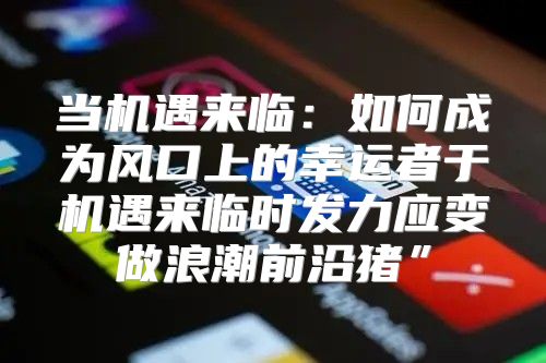 当机遇来临：如何成为风口上的幸运者于机遇来临时发力应变做浪潮前沿猪”