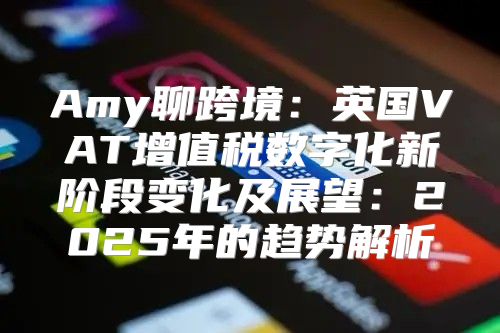 Amy聊跨境：英国VAT增值税数字化新阶段变化及展望：2025年的趋势解析
