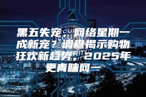 黑五失宠，网络星期一成新宠？调查揭示购物狂欢新趋势，2025年更青睐网一
