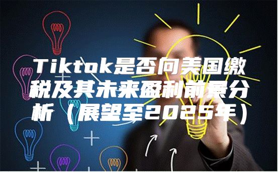 Tiktok是否向美国缴税及其未来盈利前景分析展望至2025年