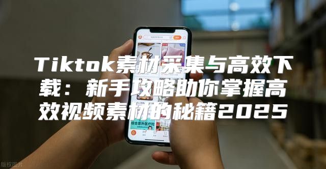 Tiktok素材采集与高效下载：新手攻略助你掌握高效视频素材的秘籍2025