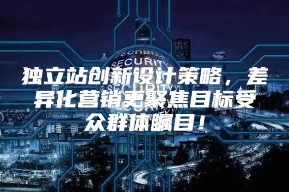 独立站创新设计策略，差异化营销更聚焦目标受众群体瞩目！