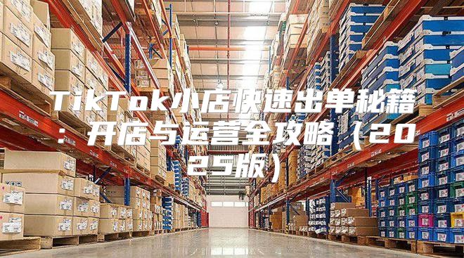 TikTok小店快速出单秘籍：开店与运营全攻略2025版