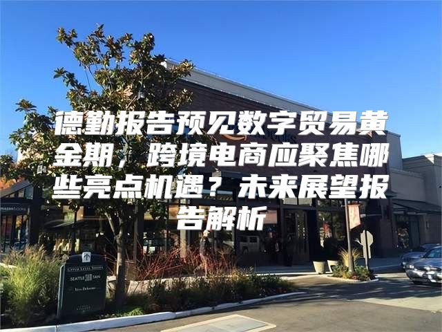 德勤报告预见数字贸易黄金期，跨境电商应聚焦哪些亮点机遇？未来展望报告解析