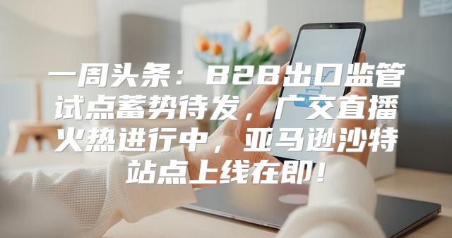 一周头条：B2B出口监管试点蓄势待发，广交直播火热进行中，亚马逊沙特站点上线在即！