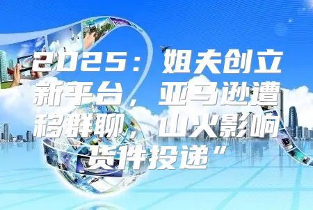 2025姐夫创立新平台，亚马逊遭移群聊，山火影响货件投递”