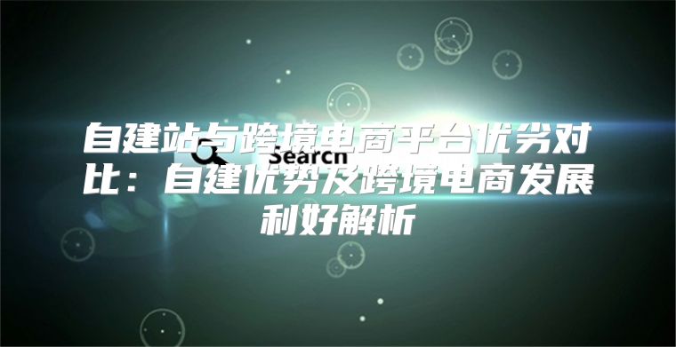 自建站与跨境电商平台优劣对比：自建优势及跨境电商发展利好解析