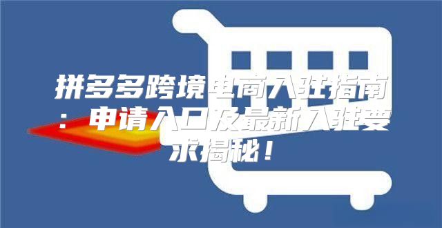 拼多多跨境电商入驻指南：申请入口及最新入驻要求揭秘！