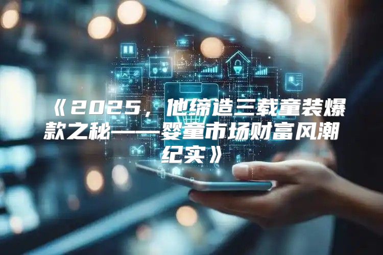 2025，他缔造三载童装爆款之秘——婴童市场财富风潮纪实
