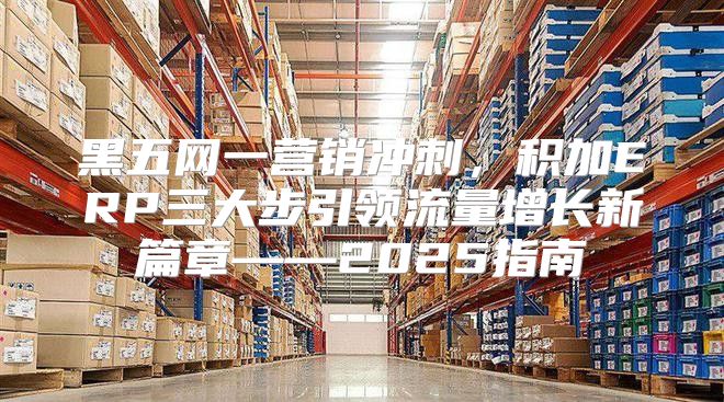 黑五网一营销冲刺，积加ERP三大步引领流量增长新篇章——2025指南