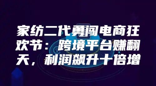家纺二代勇闯电商狂欢节：跨境平台赚翻天，利润飙升十倍增