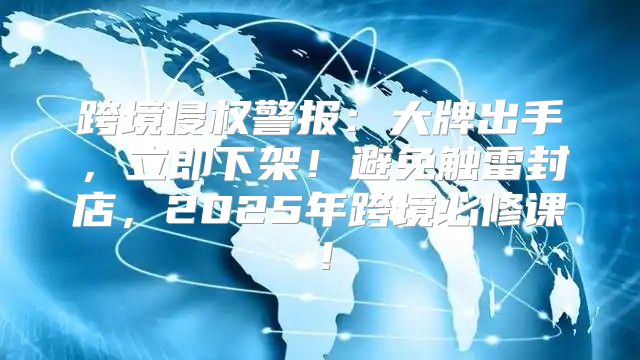 跨境侵权警报：大牌出手，立即下架！避免触雷封店，2025年跨境必修课！