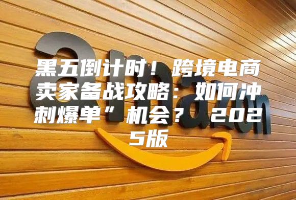 黑五倒计时！跨境电商卖家备战攻略：如何冲刺爆单”机会？ 2025版