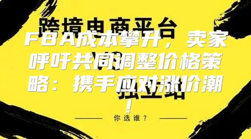 FBA成本攀升，卖家呼吁共同调整价格策略：携手应对涨价潮！