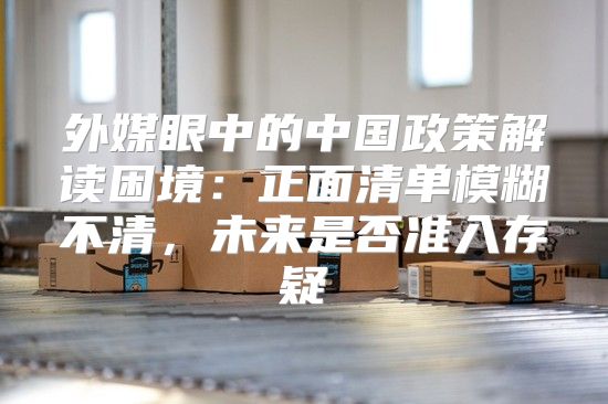 外媒眼中的中国政策解读困境：正面清单模糊不清，未来是否准入存疑