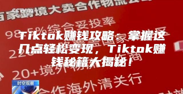 Tiktok赚钱攻略：掌握这几点轻松变现，Tiktok赚钱秘籍大揭秘！