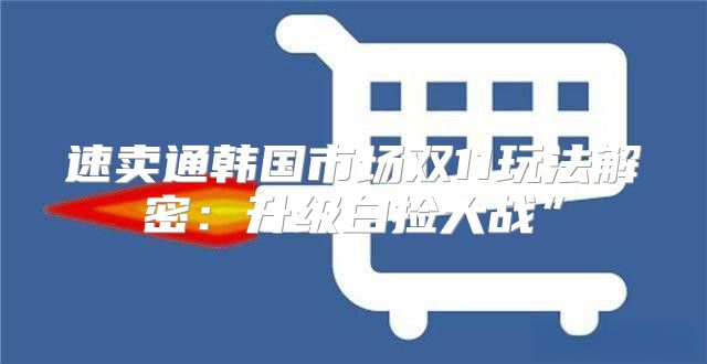 速卖通韩国市场双11玩法解密：升级白捡大战”
