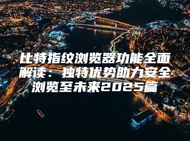 比特指纹浏览器功能全面解读：独特优势助力安全浏览至未来2025篇