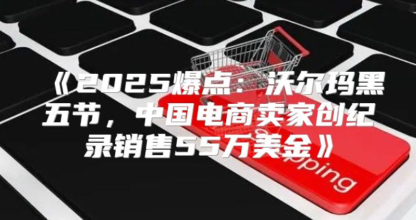 2025爆点：沃尔玛黑五节，中国电商卖家创纪录销售55万美金