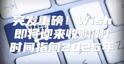突发重磅！Wish即将迎来收购潮！时间指向2025年