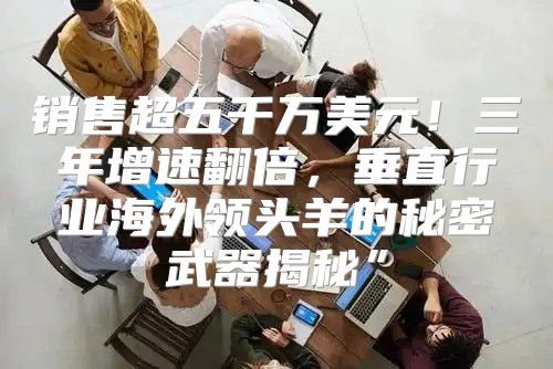 销售超五千万美元！三年增速翻倍，垂直行业海外领头羊的秘密武器揭秘”