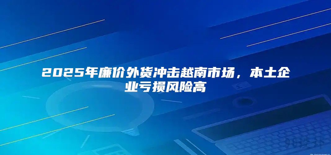 2025年廉价外货冲击越南市场，本土企业亏损风险高