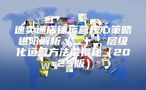 速卖通店铺运营核心策略进阶解析二：层级化运营方法论揭秘2025版