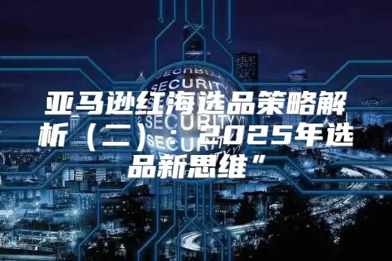 亚马逊红海选品策略解析二：2025年选品新思维”