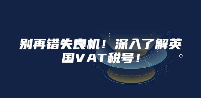 别再错失良机！深入了解英国VAT税号！