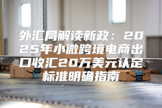 外汇局解读新政：2025年小微跨境电商出口收汇20万美元认定标准明确指南