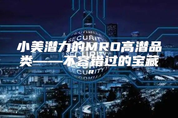 小美潜力的MRO高潜品类——不容错过的宝藏”