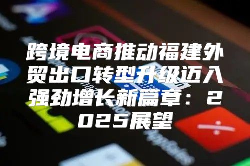 跨境电商推动福建外贸出口转型升级迈入强劲增长新篇章：2025展望