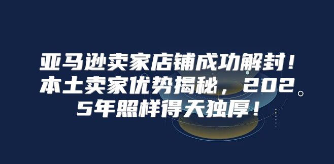 亚马逊卖家店铺成功解封！本土卖家优势揭秘，2025年照样得天独厚！