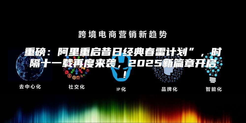 重磅：阿里重启昔日经典春雷计划”，时隔十一载再度来袭，2025新篇章开启！