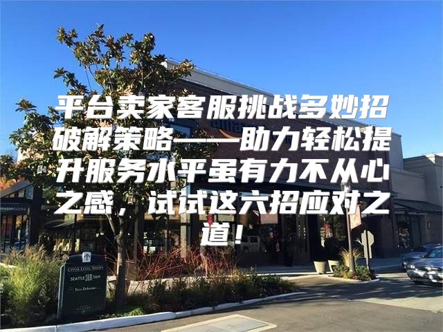 平台卖家客服挑战多妙招破解策略——助力轻松提升服务水平虽有力不从心之感，试试这六招应对之道！
