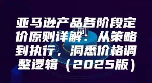 亚马逊产品各阶段定价原则详解：从策略到执行，洞悉价格调整逻辑2025版