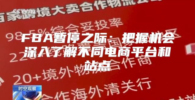 FBA暂停之际：把握机会深入了解不同电商平台和站点