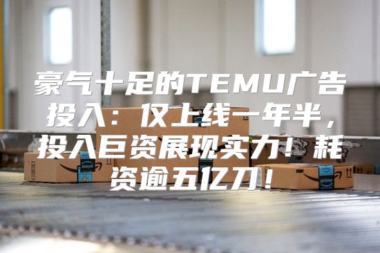 豪气十足的TEMU广告投入：仅上线一年半，投入巨资展现实力！耗资逾五亿刀！