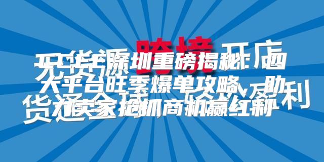 CCEE深圳重磅揭秘：四大平台旺季爆单攻略，助力卖家抢抓商机赢红利